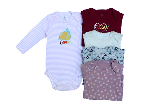 Tedmimak Pack Of 5 Full Sleeves Bodysuits