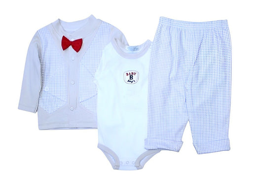 Ohm & Emmy 3 Pcs Indulge Matching Bow Shirt, Bodysuit & Trouser Set