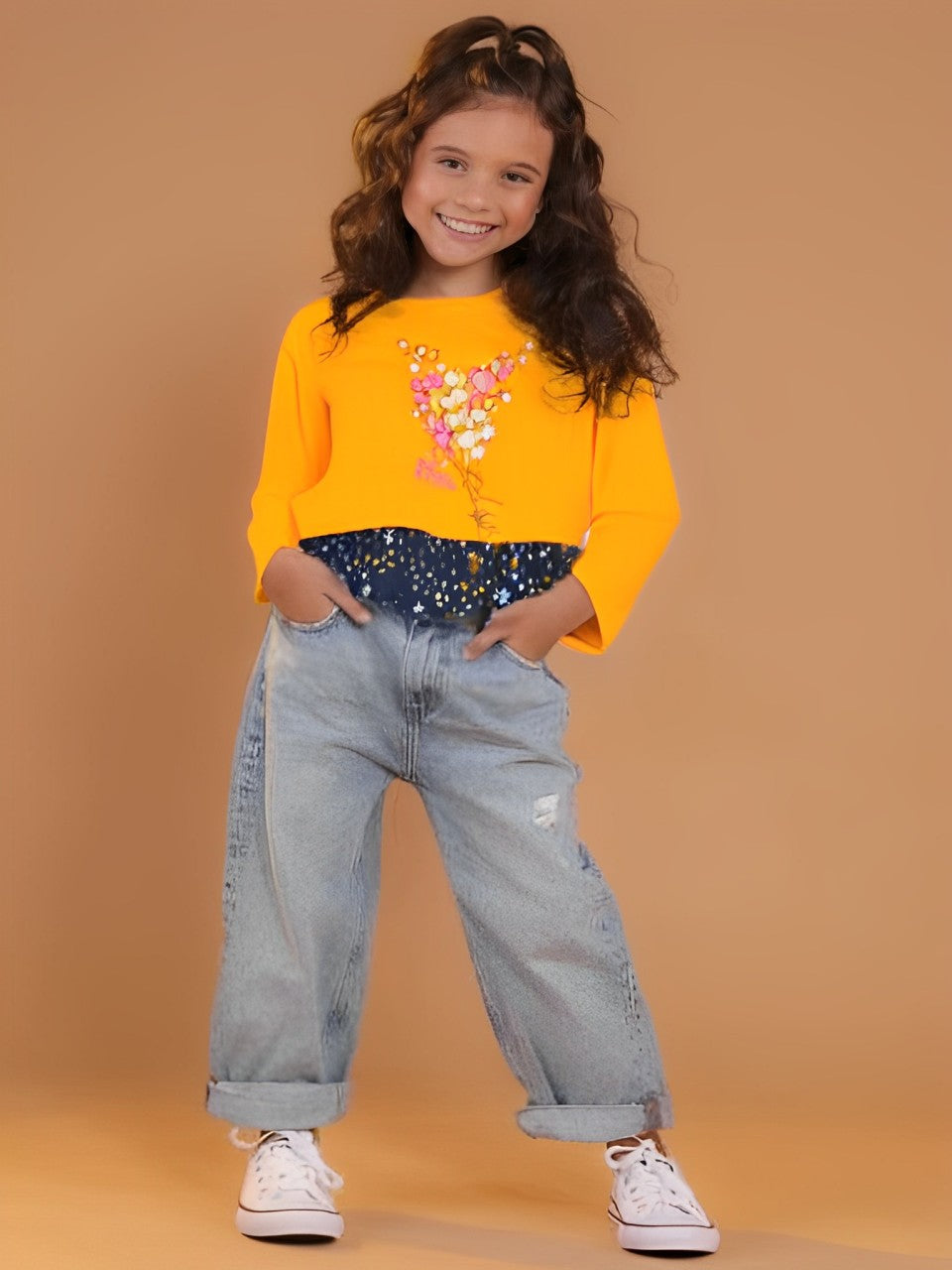 Girls Full Sleeves Top - Star Catcher