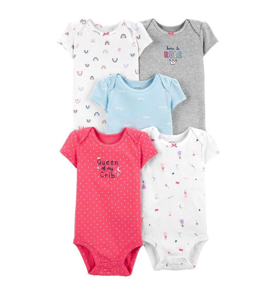 Tedmimak Pack Of 5 Bodysuits - Queen Of My Crib