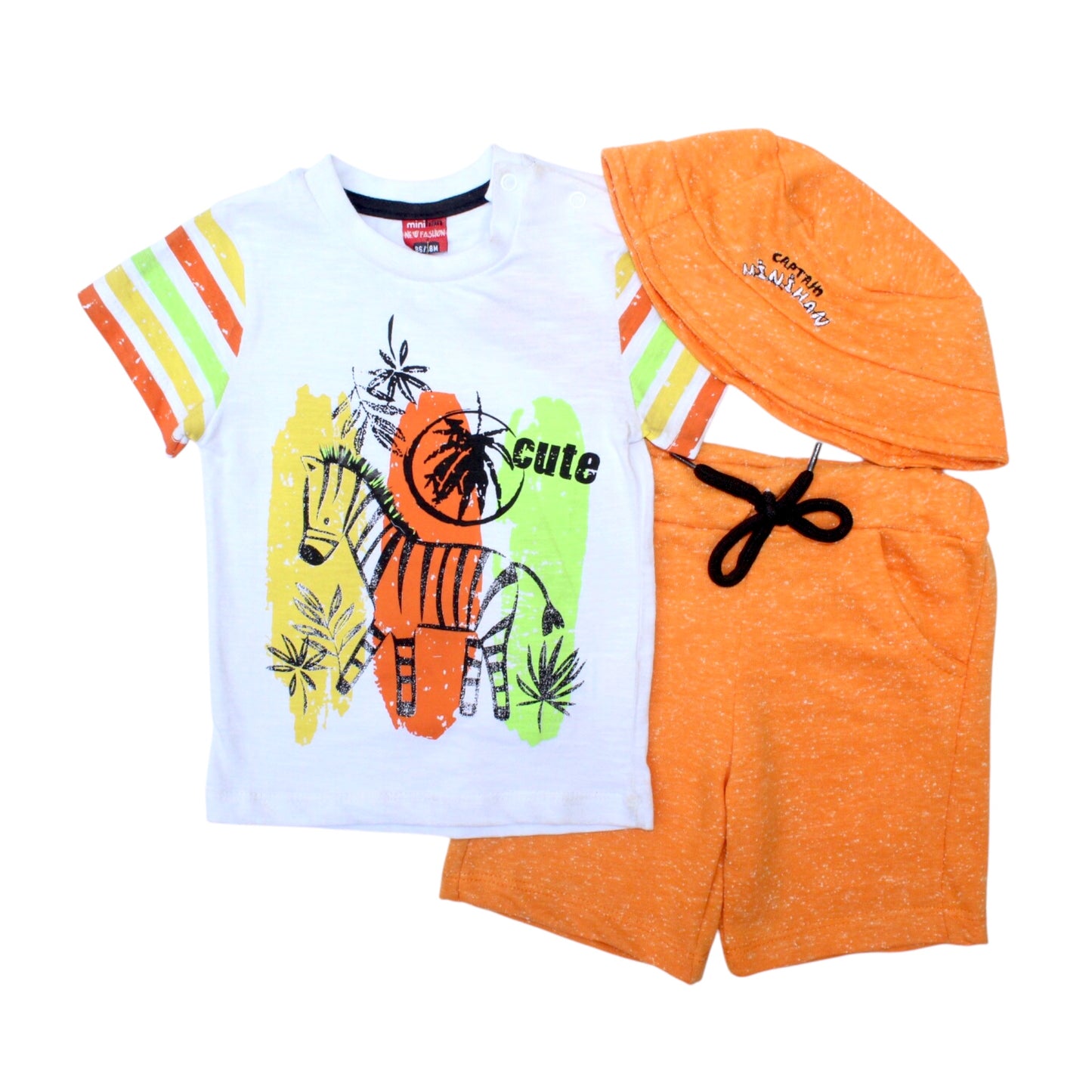 Mini Han 3 Pcs T-Shirt, Short & Hat Set