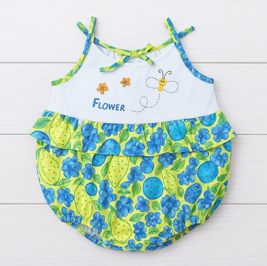 Girls Sleeveless Bubble Style Romper