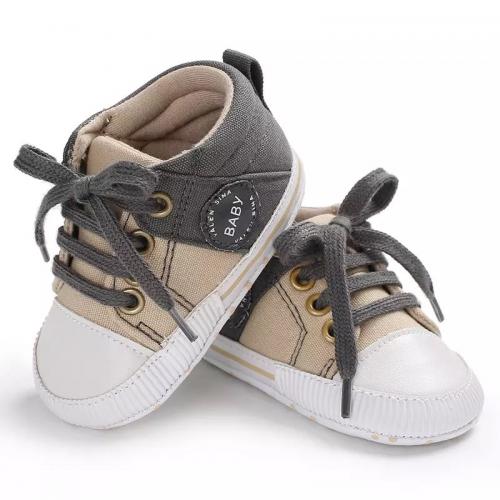 Boys Prewalking Laces Sneakers - Beige