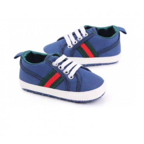 Boys Prewalking Sneakers With Gucci Print Detailing - Blue