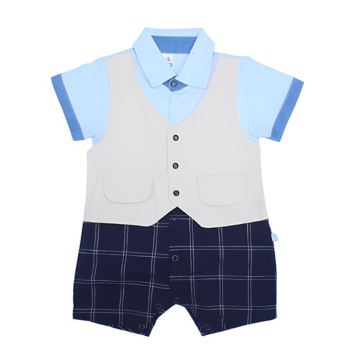 Baby Z Formal Indulge Waistcoat Romper With Pocket Detailing