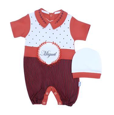 Astro Baby 2 Pcs Button Down Romper With Cap -Miguel Brown