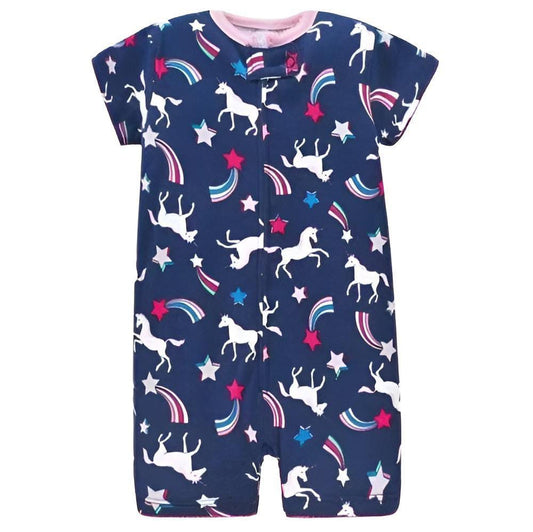 Carters Cotton Zipper Romper - Unicorns