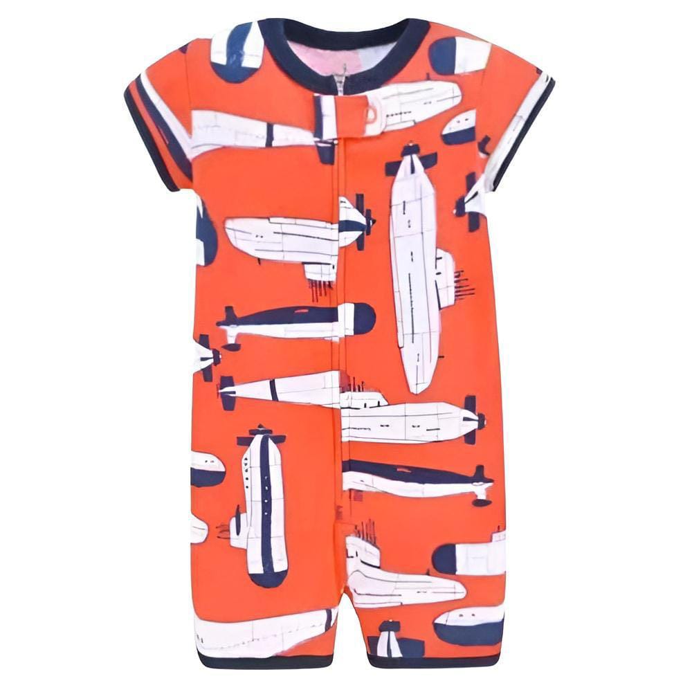 Carters Cotton Zipper Romper - Submarine