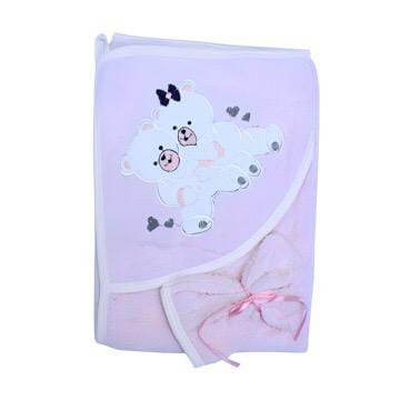 2 Pcs Set Hooded Towel With Small Hand Towel - Teddy Bears