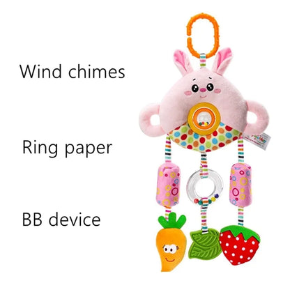 Happy Monkey Campanula With Teether & Rattle Sounds - Pink