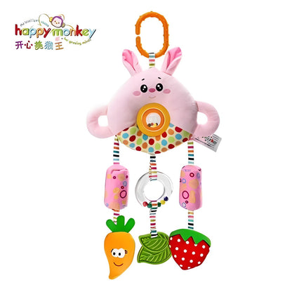 Happy Monkey Campanula With Teether & Rattle Sounds - Pink