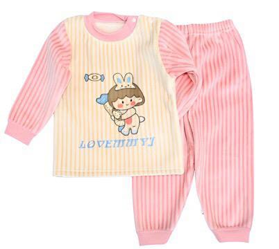 Lovemmyl 2 Pcs Fleece Shirt & Trouser Set -Pink