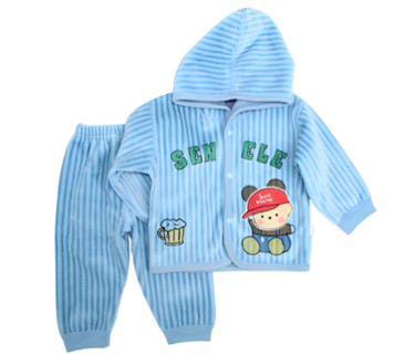 Senele 2 Pcs Fleece Hoodie & Trouser Set -Blue