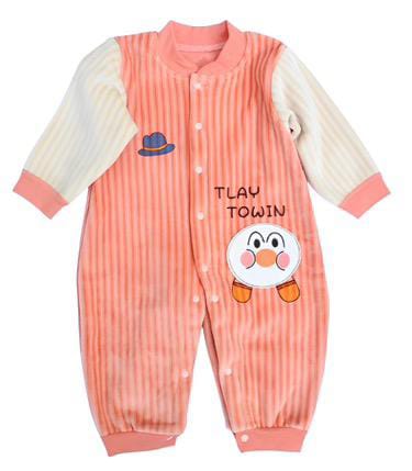 Tlay Towin Fleece ButtonDown Romper -Orange