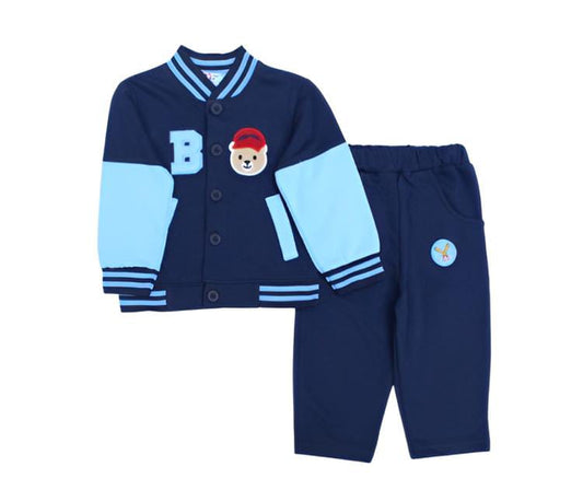 My Kids 2 Pcs Upper & Trouser With Pocket Detailing -Bear B