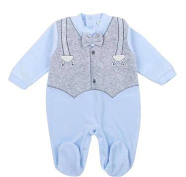 Mother’s Choice Full Footed Fleece Romper With Attached Bow