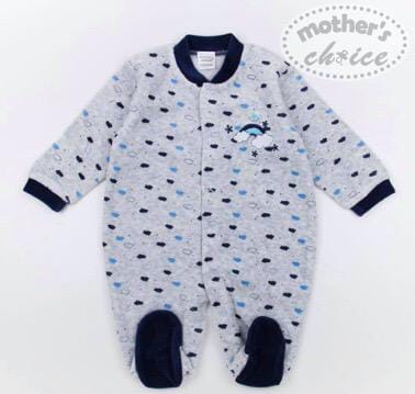 Mother’s Choice Footed Fleece Romper - Clouds