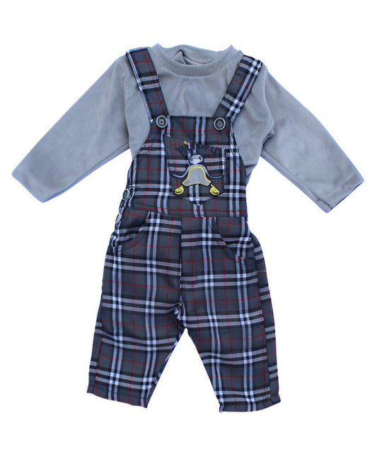 Toddlers 2 Pcs Fleece T-Shirt & Dungaree Set - Pingu