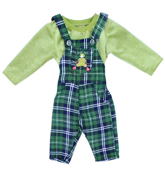 Toddlers 2 Pcs Fleece T-Shirt & Dungaree Set - Pingu Green