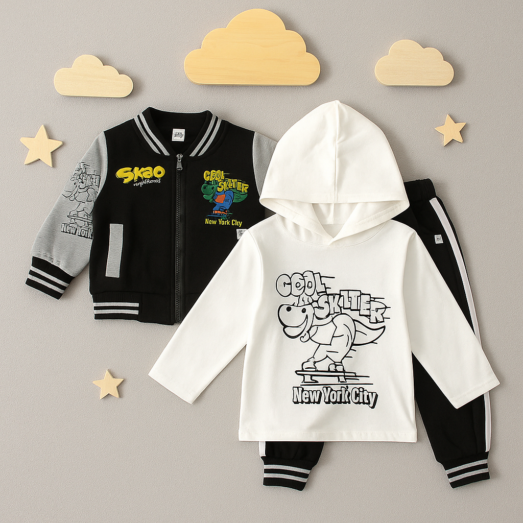 Cool Skater Boys 3 Pcs Cozy Winter Set