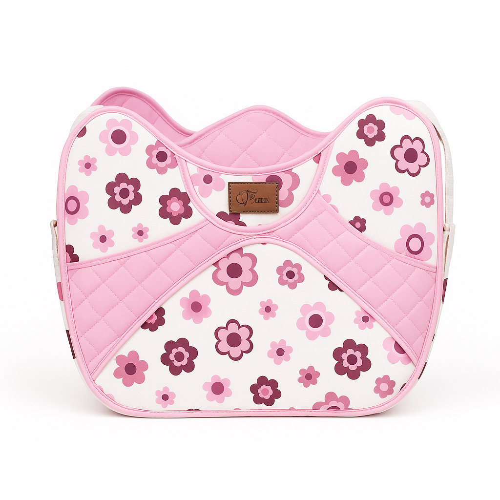 CYF Baby Diaper Bag With Floral Detailing Print - Pink