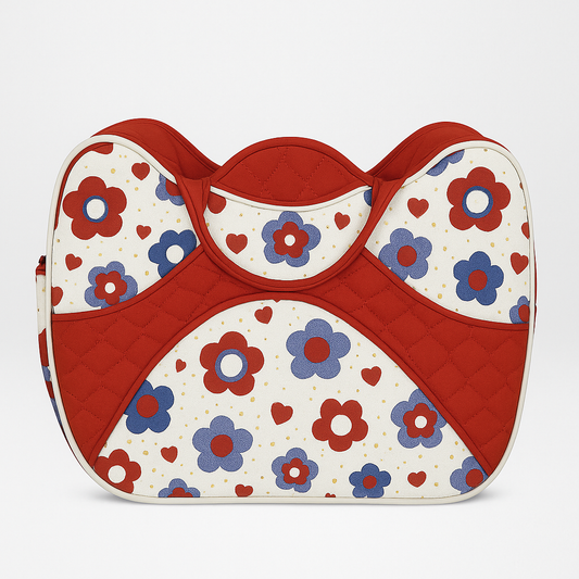 CYF Baby Diaper Bag With Floral Detailing Print - Red