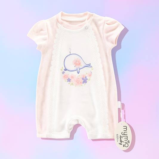 Mymio Baby Button Down Romper - Whale