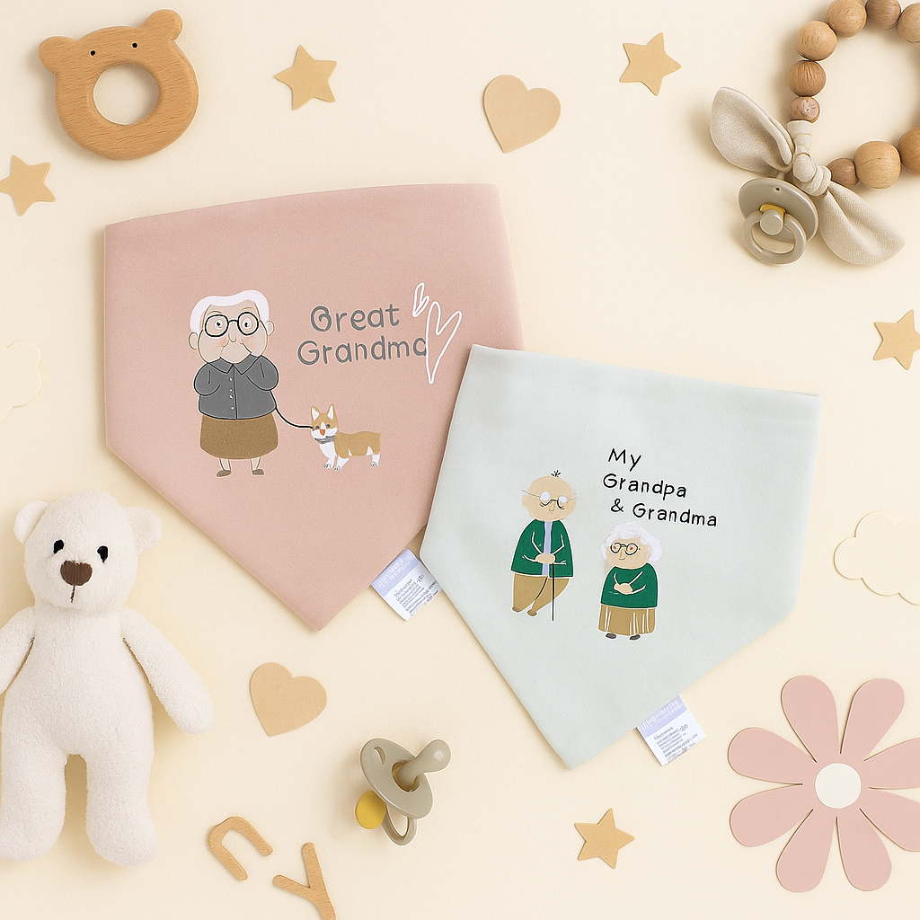 Infants Set Of 2 Bandana Bibs - My Grandma & Grandpa