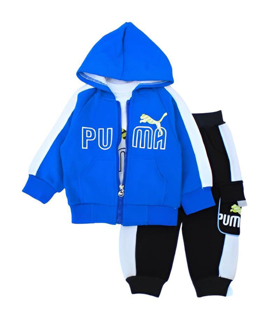 Puma 3 Pcs Zipper Hoodie, T-Shirt & Jogger Pant Set