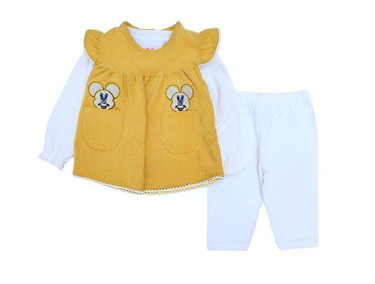 Toddlers 3 Pcs Upper, Full Sleeve T-Shirt & Trouser Set