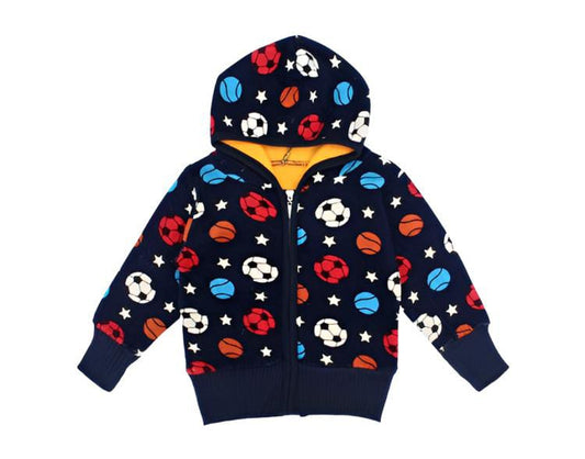 Fleece Zipper Hoodie -Balls