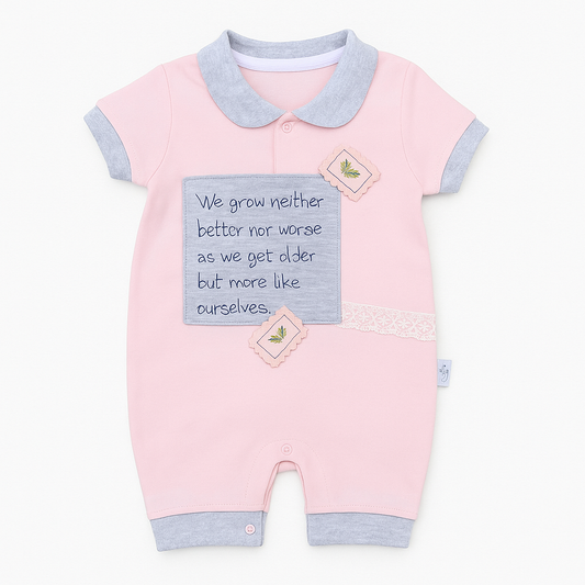 Astro Baby Girls Buttondown Romper - Pink