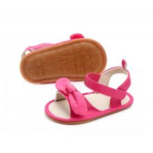 Girls Pink Summer Sandals With Bow On Top - Walking Sole