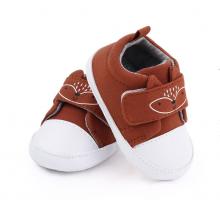 Mouse Print Prewalking Boys Shoes With Velcro Strap - Brown