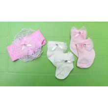 Newborn Set Of Three ( 2 Pairs Of Socks With 1 Headband )