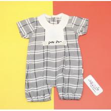 Jolly Joy Summer Romper With Collar Style - Grey