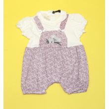 Nanon Baby Dungaree Style Baby Romper With Flutter Sleeves - Purple