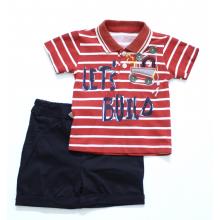 2 Pcs T-Shirt & Short Set - Let Build ( Red )