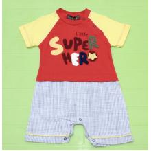 Boys Little Super Hero Summer Romper - Red