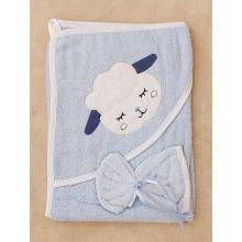 2 Pcs Set Hooded Towel With Small Hand Towel - Sheep