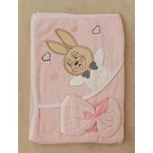 2 Pcs Set Hooded Towel With Small Hand Towel - Rabbit