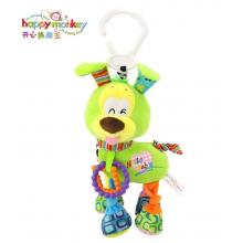 Happy Monkey Cot & Pram Hanging Vibrational Toy - Green 