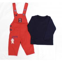 Toddler 2 Pcs T-Shirt & Dungaree Set -Happy