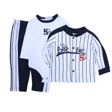 Ohm & Emmy 3 Pcs ButtonDown Upper, Bodysuit & Trouser Set -BaseBalls