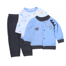 Ohm & Emmy 3 Pcs ButtonDown Upper, Bodysuit & Trouser Set -Roar