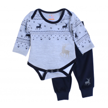 Toddlers 2 Pcs Bodysuit & Jogger Pant Set -Reindeers