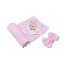 2 Pcs Set Hooded Towel With Small Hand Towel - Rabbit 