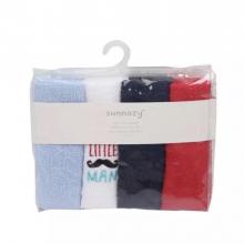 Sunnozy Baby Pack Of 4 Face Towels - Little Man