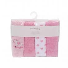 Sunnozy Baby Pack Of 4 Face Towels - Hearts