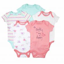 Sunnozy Pack Of 5 Summer Bodysuits - Daddy + Me = Happy 
